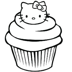 Coloring Page Cupcake The Hello Kitty Cupcake