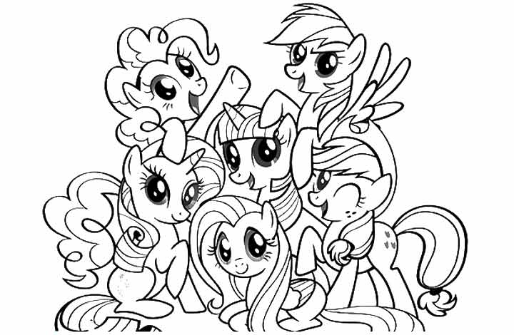 mane 6 coloring pages - photo #5