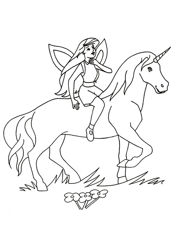 Fairy-And-Unicorn-a4.jpg (595×842) | Unicorn coloring pages, Fairy