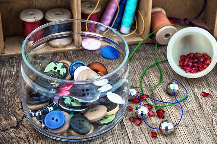 Waste Material Craft Ideas - Button Bracelet