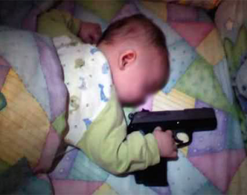 Gun-wielding babies are not cool.