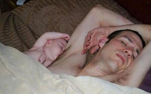 Having your baby smell your armpits while sleeping is not entertaining. (2)