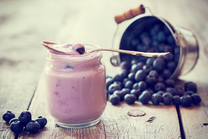 11 month old baby food, blueberry yogurt recipe