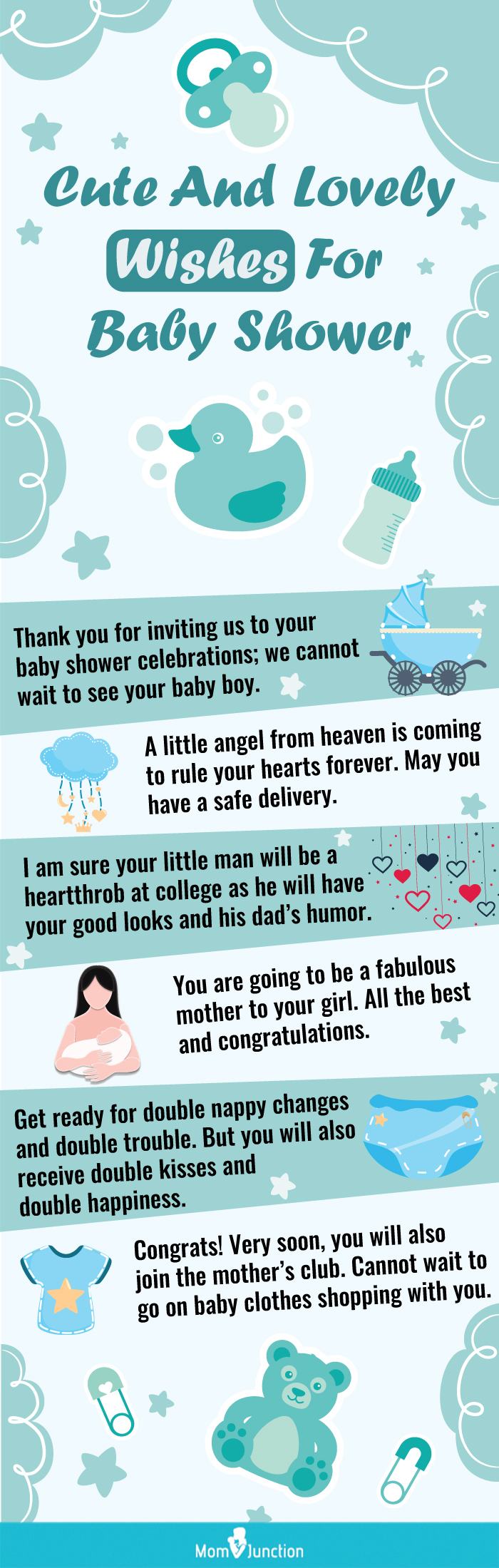 cute and lovely wishes for baby shower (infographic)