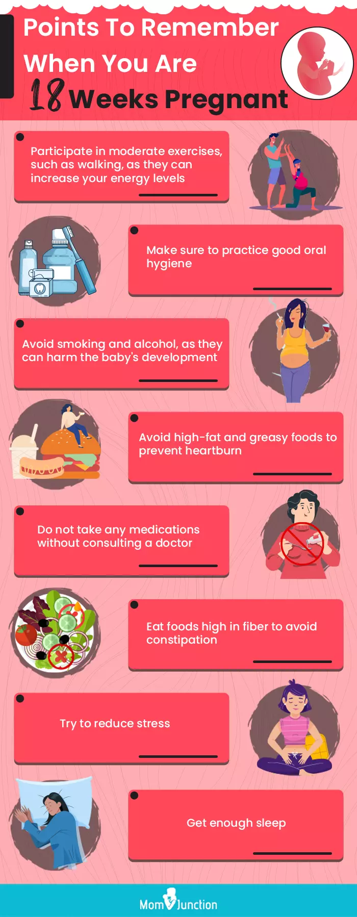 points to remember when you are 18 weeks pregnant (infographic)