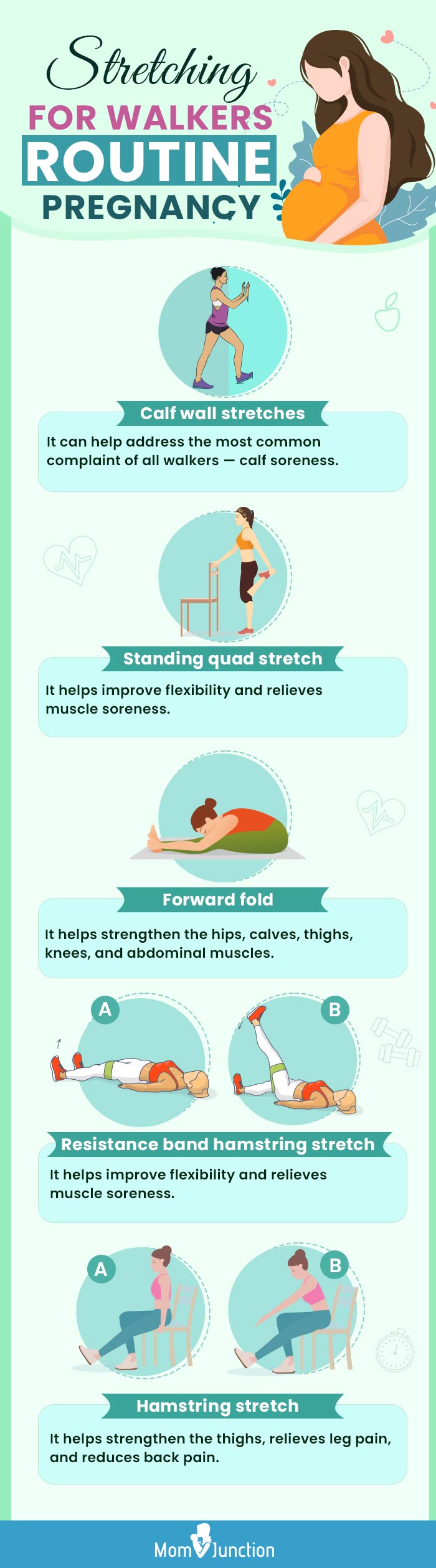 stretching routine for walkers during pregnancy (infographic)