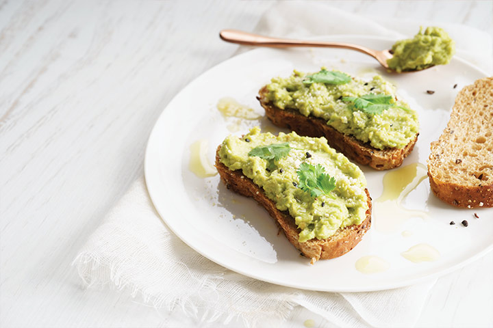 Avocado toast, healthy snack for pregnancy