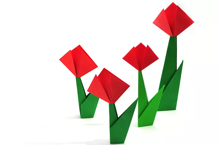 Easy foldable tulip crafts image paper flower crafts for kids