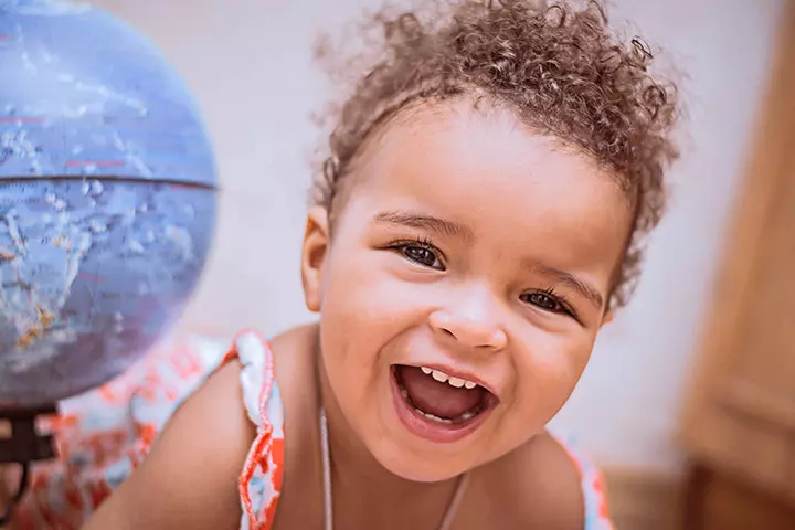 Smiling picture of happy toddler girl