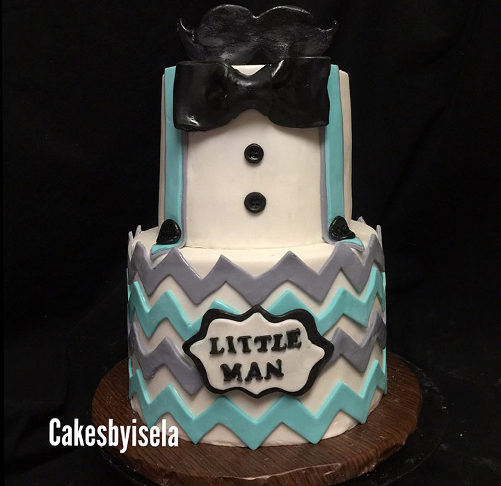 Chevron And Mustache Theme 1st Birthday Cake Ideas