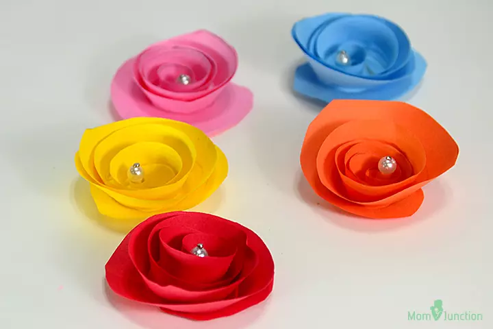 Easy paper rose making pictures paper flower crafts for kids