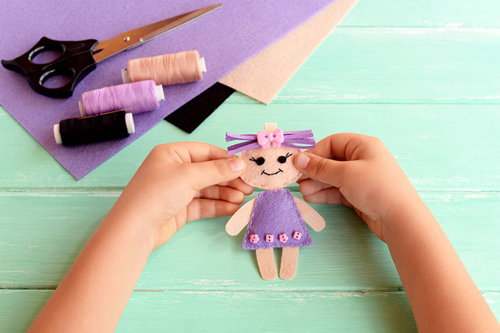 Felt fabric puppet crafts for kids