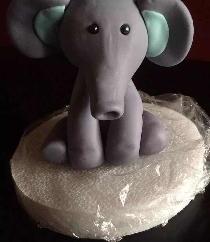 Gray & Blue Elephant 1st Birthday Cake Ideas