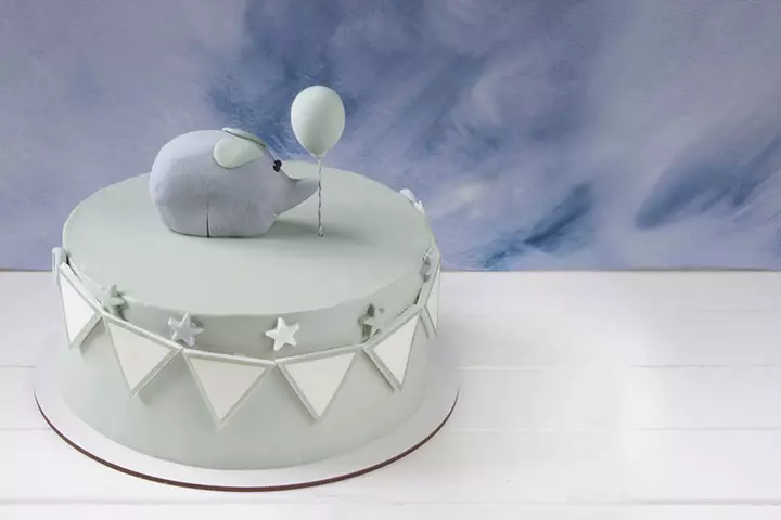 Grey elephant cake, 1st birthday cake ideas