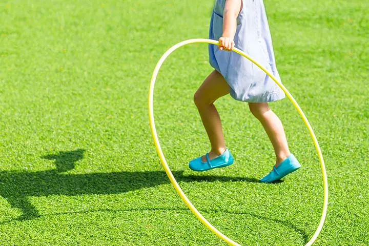 Hula hoop challenge and outdoor games for toddlers