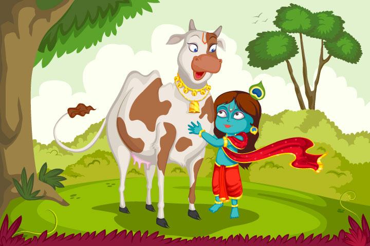Lord Krishna is also called Govinda, which means the protector of cows
