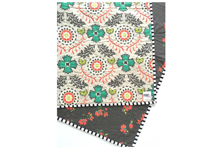 Madly Wish Boho is the New Black Quilted Blanket