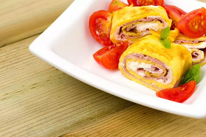 Omelette rolls, egg recipes for kids