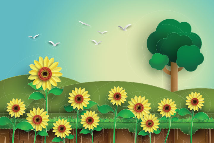 Paper sunflowers with pictures paper flower crafts for kids