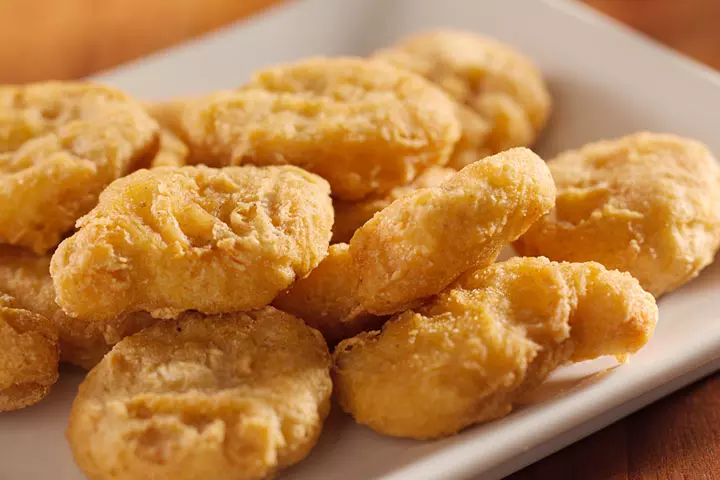 Rice and chicken nugget finger foods for toddlers