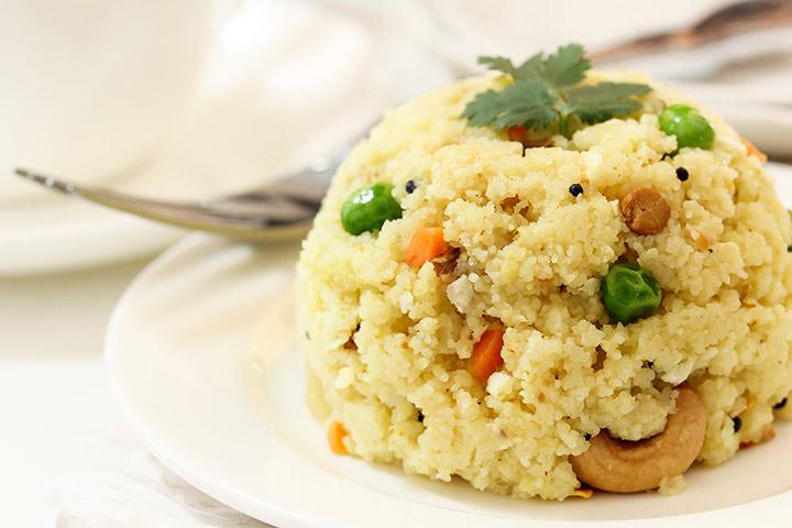 Suji (semolina) upma for 8th month baby food