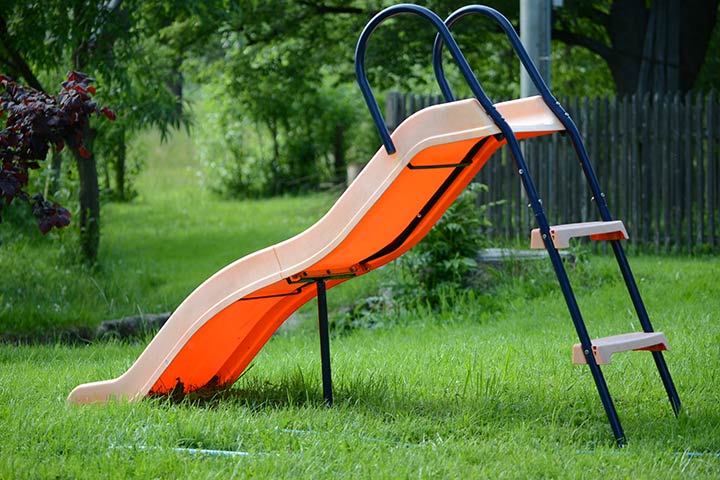 The sliding ball and outdoor games for toddlers