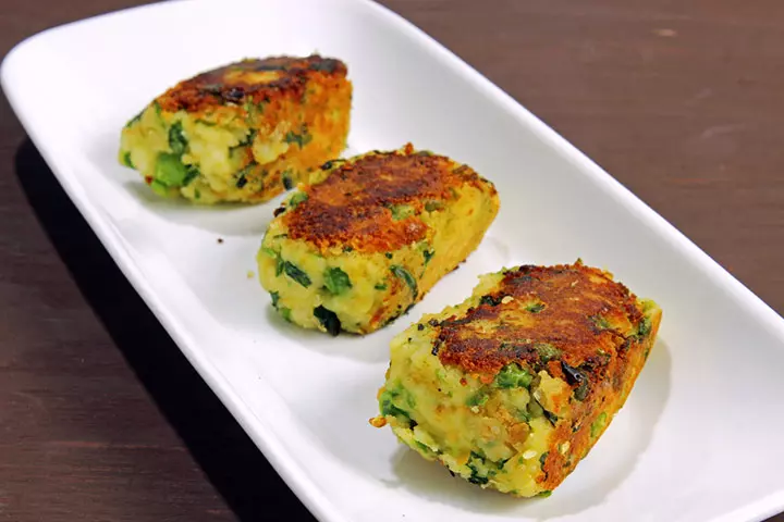Wheat and peas cutlet finger foods for toddlers