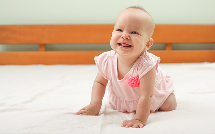 Picture of cute baby giving lovely smile
