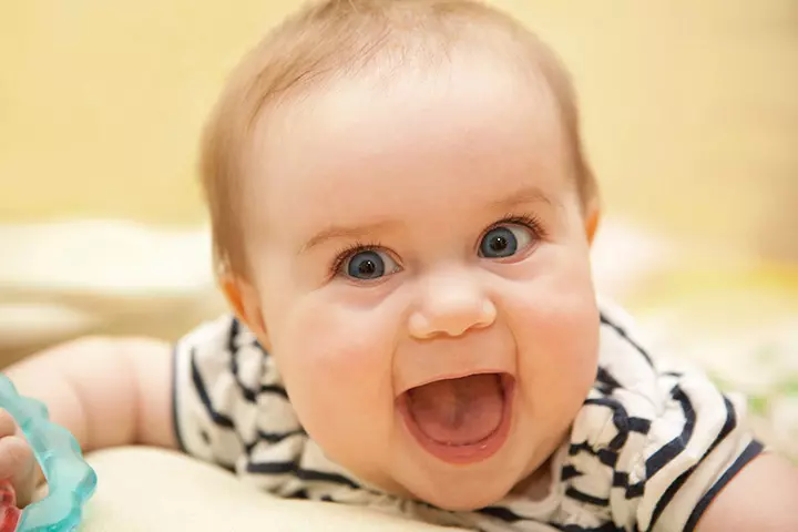 Cute smiling baby with blue eyes picture