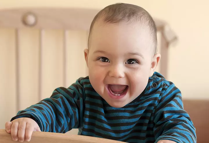 Excited and smiling baby picture