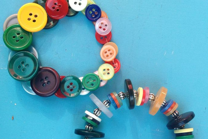 House crafts for preschoolers, button bracelets