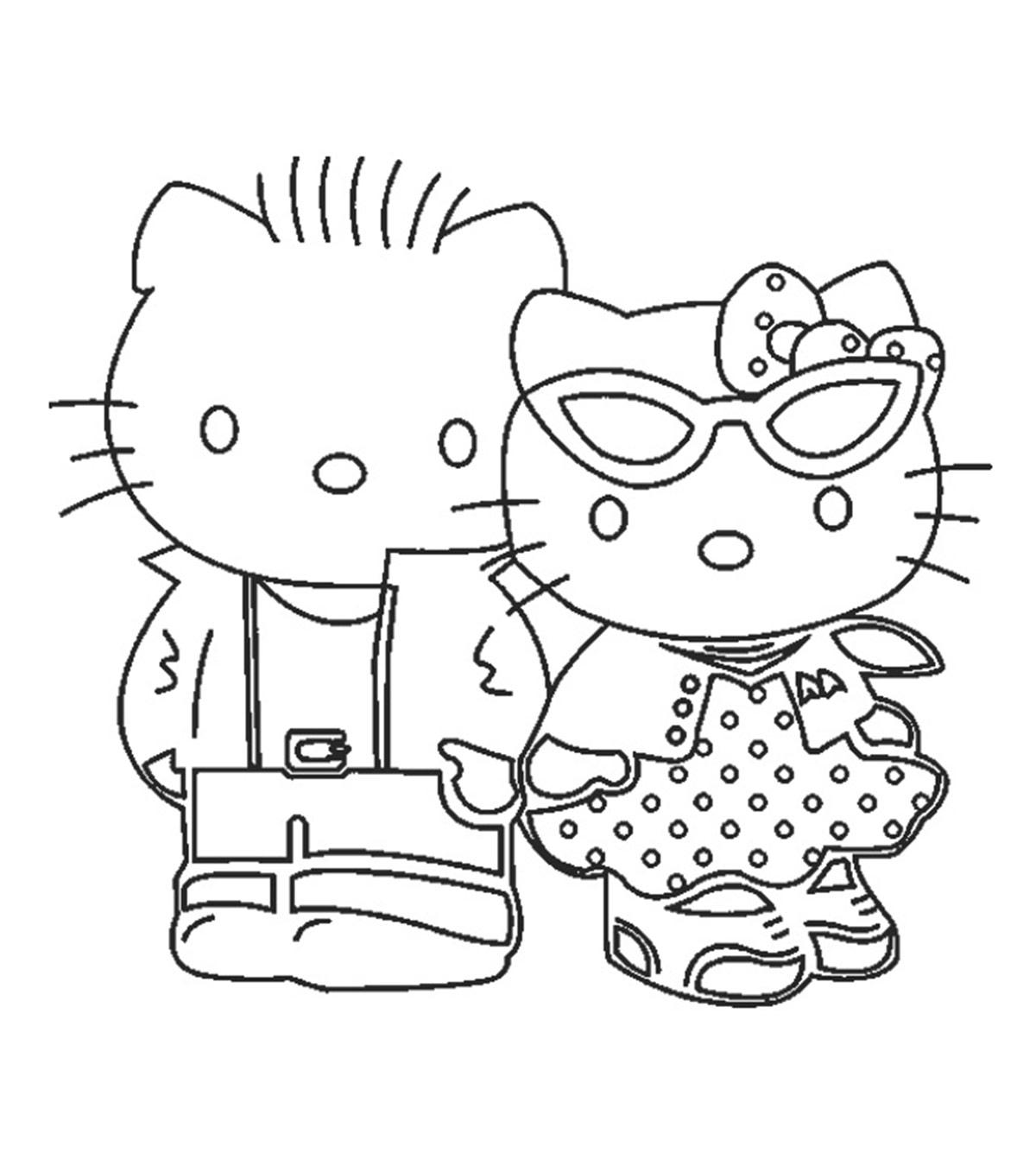 Coloring Page Of Hello Kitty With Balloons