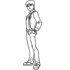 Casual Ben 10 Colouring Page