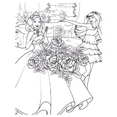 Barbie Wearing new Necklace Coloring Page