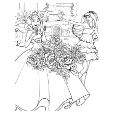 Barbie Wearing new Necklace Coloring Page_image