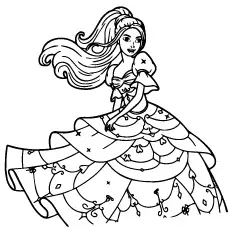 Beautiful Barbie Coloring Page_image