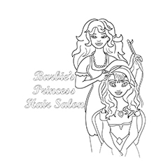 Barbie Princess Hair Saloon Game Picture to Color