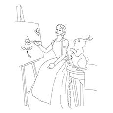 Barbie Rapunzel Painting Coloring Page