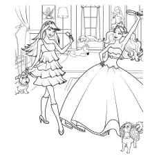 Barbie with her Friends Coloring Page_image