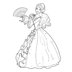 Beautiful Barbie Coloring Page_image
