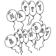 Happy Birthday Balloons coloring page