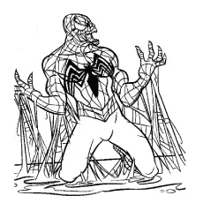 coloring page with Black Spiderman
