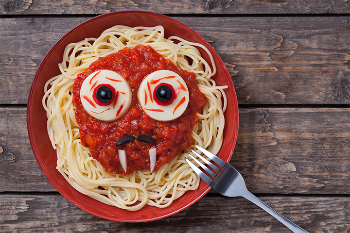 Boo spaghetti, Halloween food ideas for kids