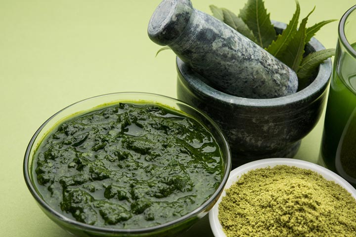 Crush some neem leaves to make a paste