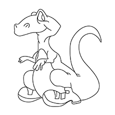 Dinoser With Shoes Coloring Sheet