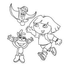 Dora Boots And Map coloring page