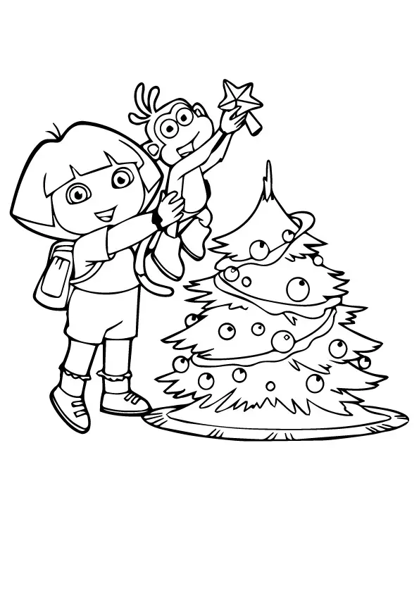 Dora-Decorating-the-Christmas-tree