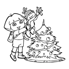 Decorating the Christmas Tree coloring page