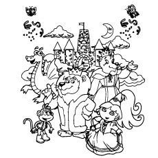 Dora having Party coloring page