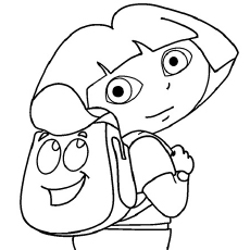 Dora With Backpack coloring page